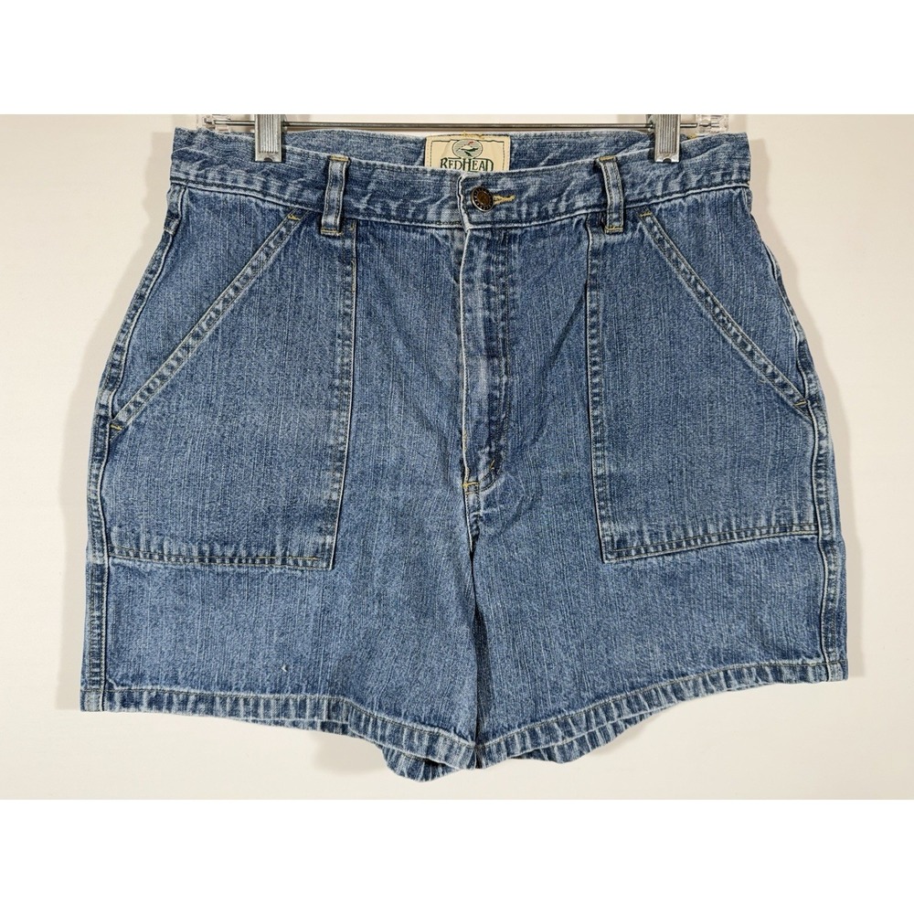 RedHead Denim Shorts Womens 10 Blue High Rise Utility Pockets Casual